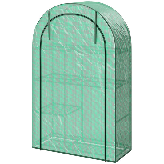 Steel frame greenhouse with shelves - winterproof, 100 x 45 x 160 cm