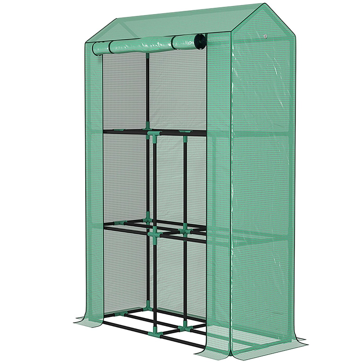 Steel greenhouse with shelves & UV protection, 100x40x150cm