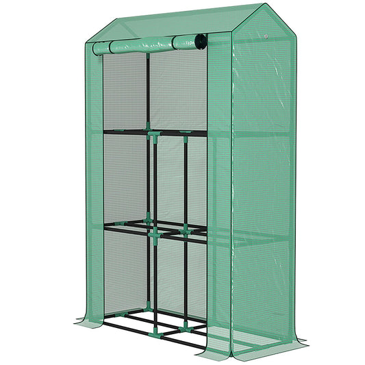 Steel greenhouse with shelves & UV protection, 100x40x150cm