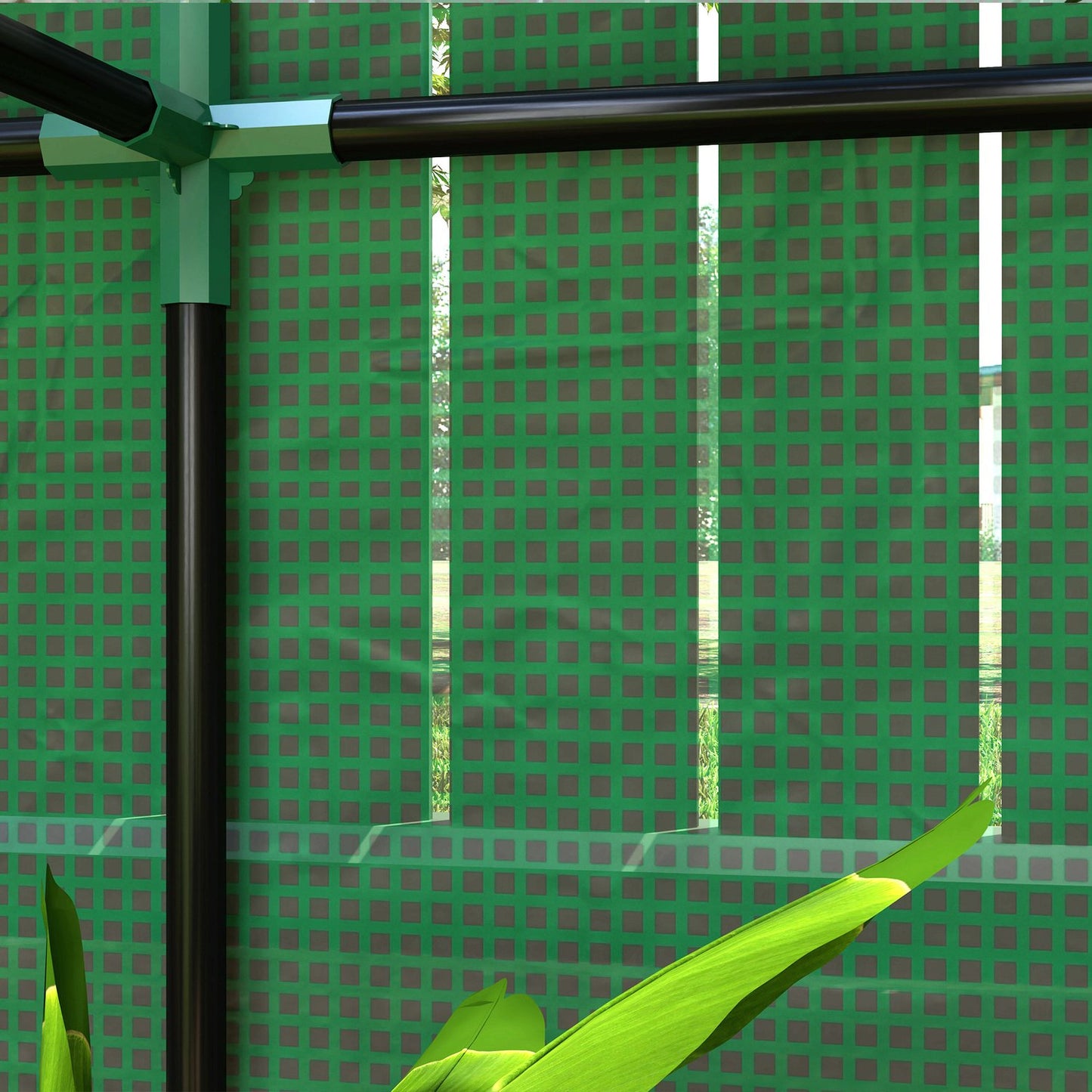 Steel greenhouse with shelves & UV protection, 100x40x150cm