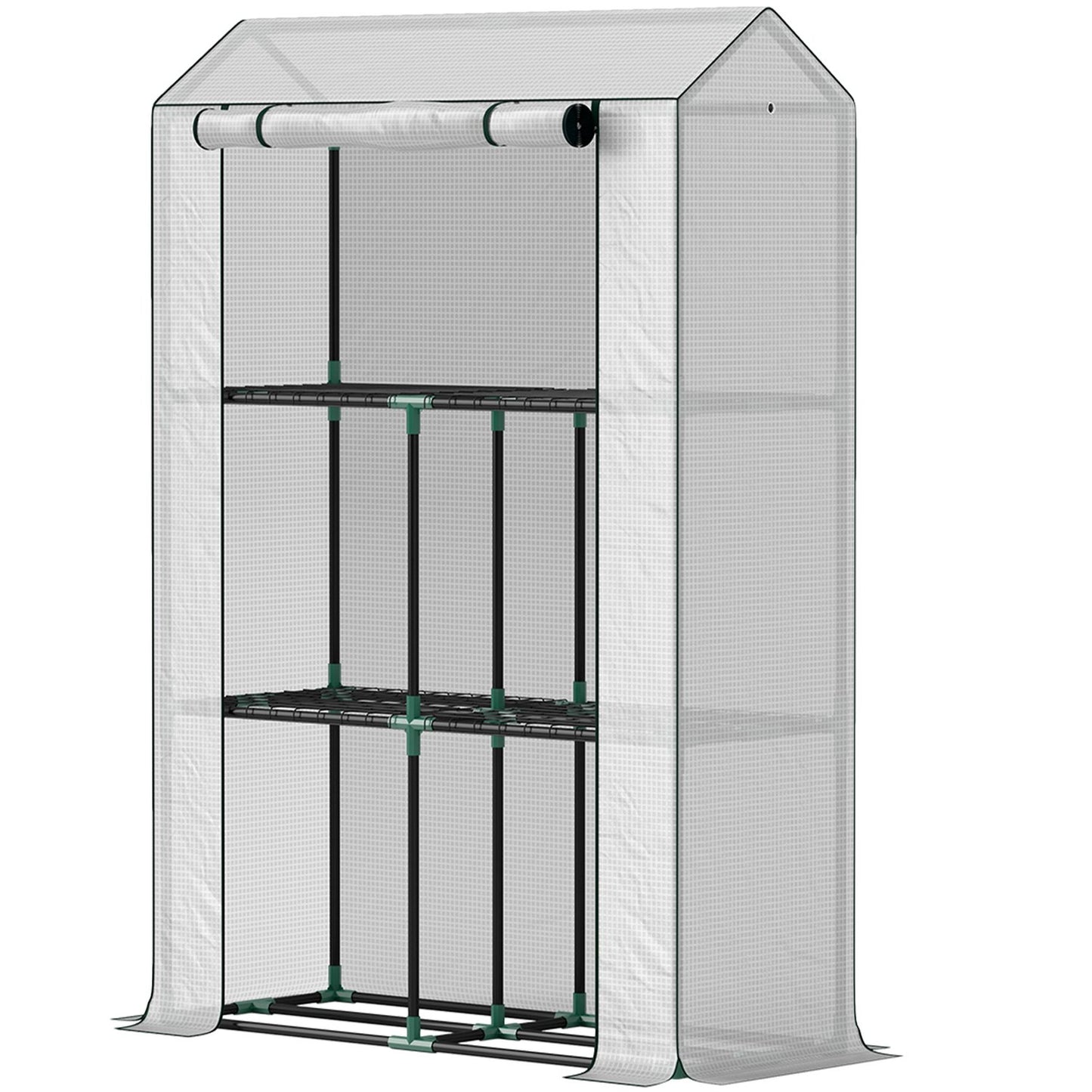 Greenhouse with shelves, UV protection, winterproof film