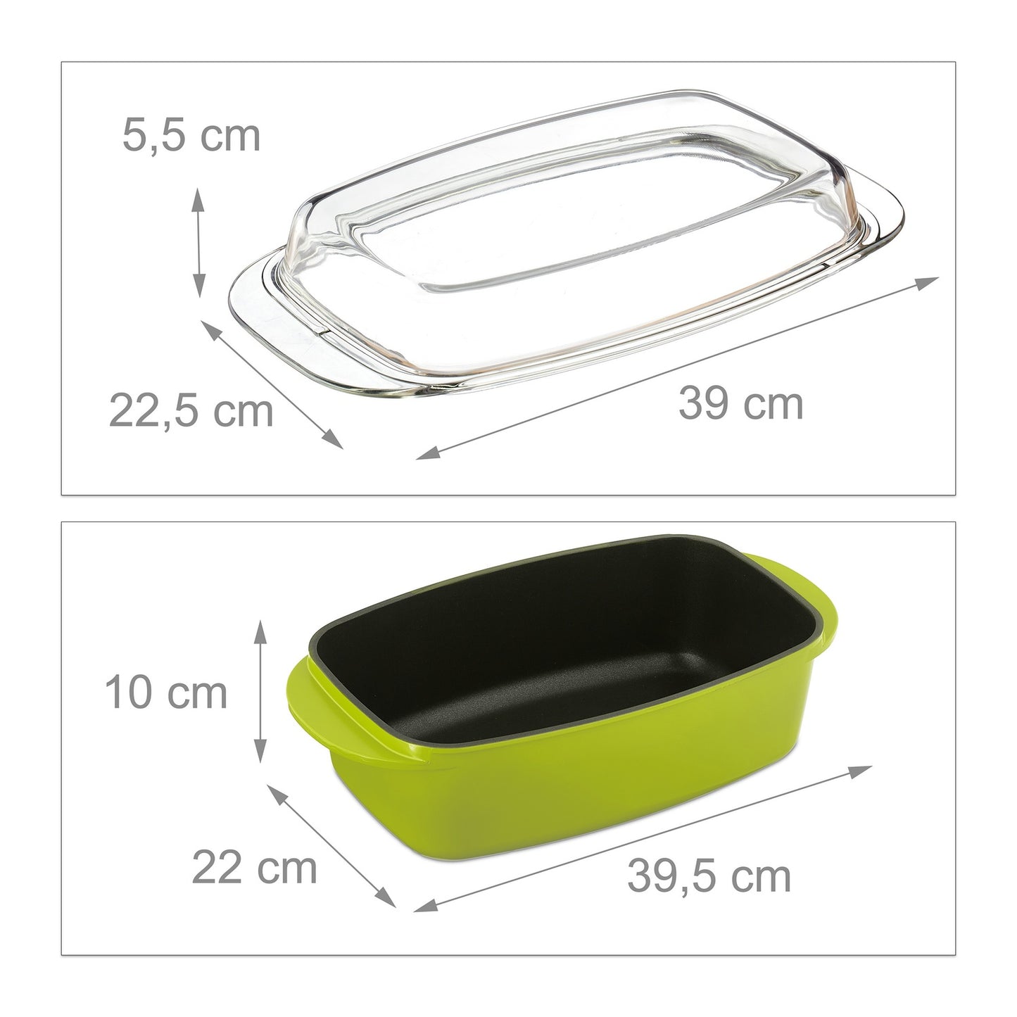 Green roaster with glass lid