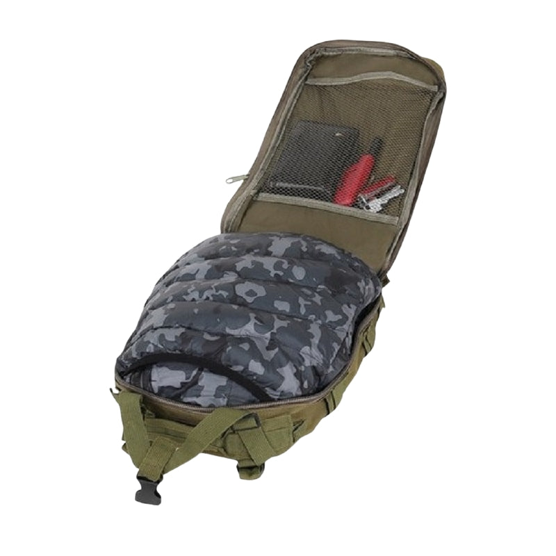 Green small tourist backpack 23243