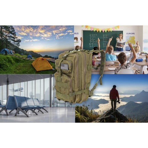 Green small tourist backpack 23243