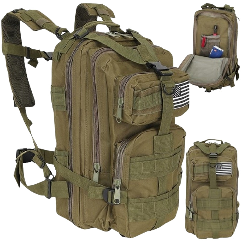 Green small tourist backpack 23243