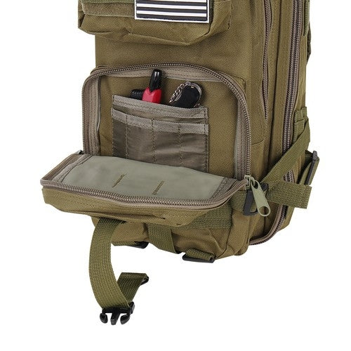 Green small tourist backpack 23243