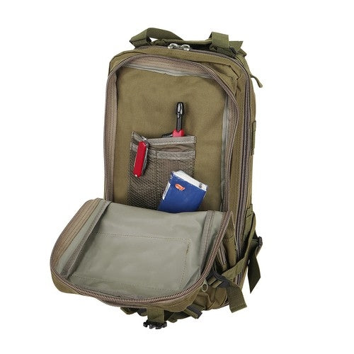 Green small tourist backpack 23243