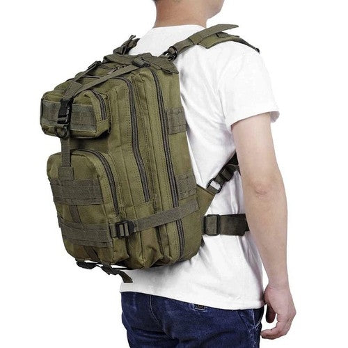 Green small tourist backpack 23243