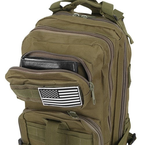 Green small tourist backpack 23243