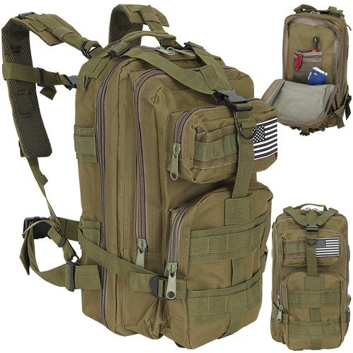 Green small tourist backpack 23243