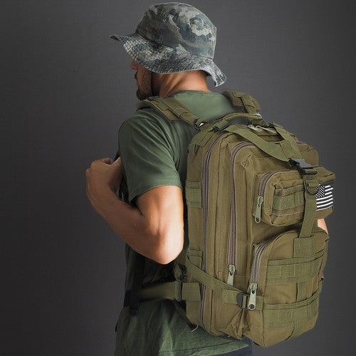 Green small tourist backpack 23243