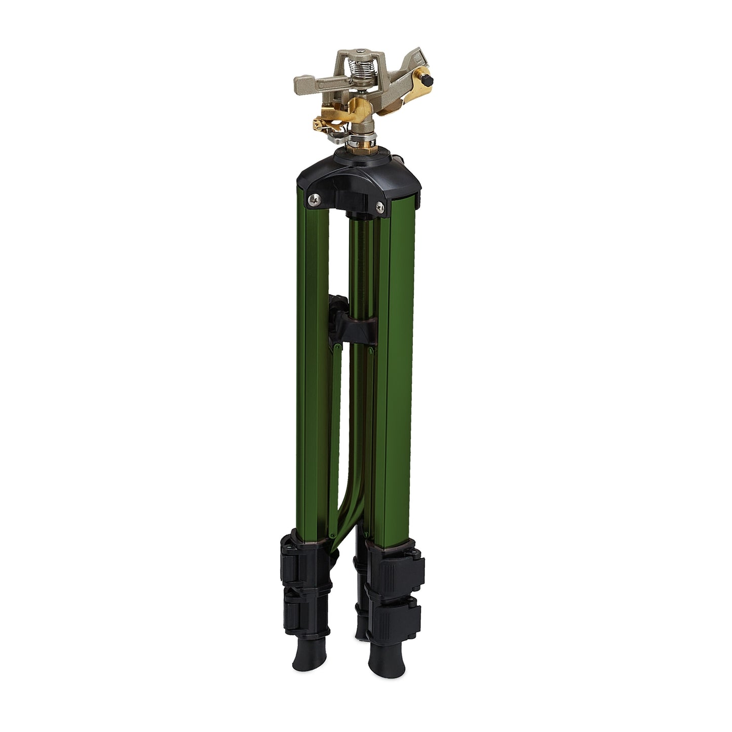 Green sprinkler with metal stand