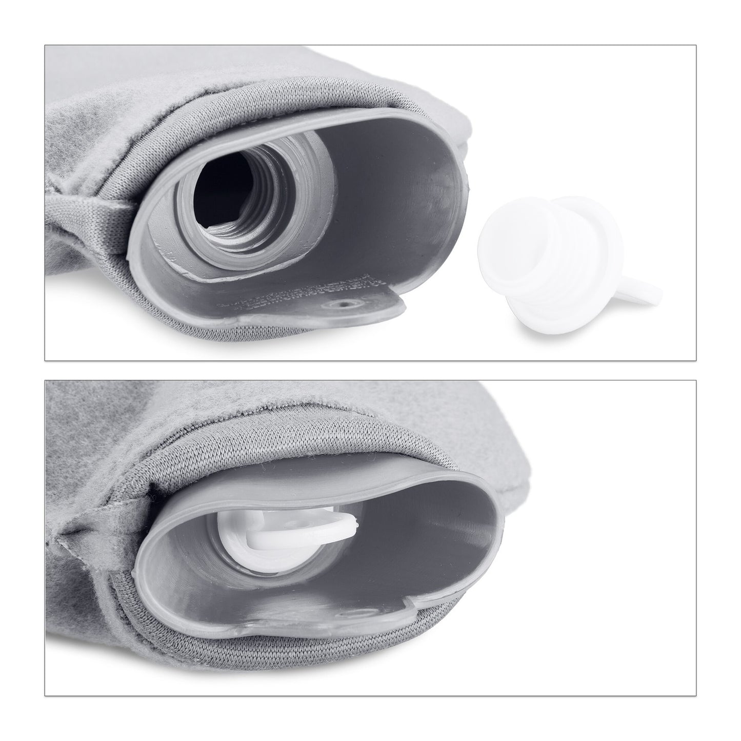 Grey 2L Hot Water Bottle with Cover for Adults & Kids