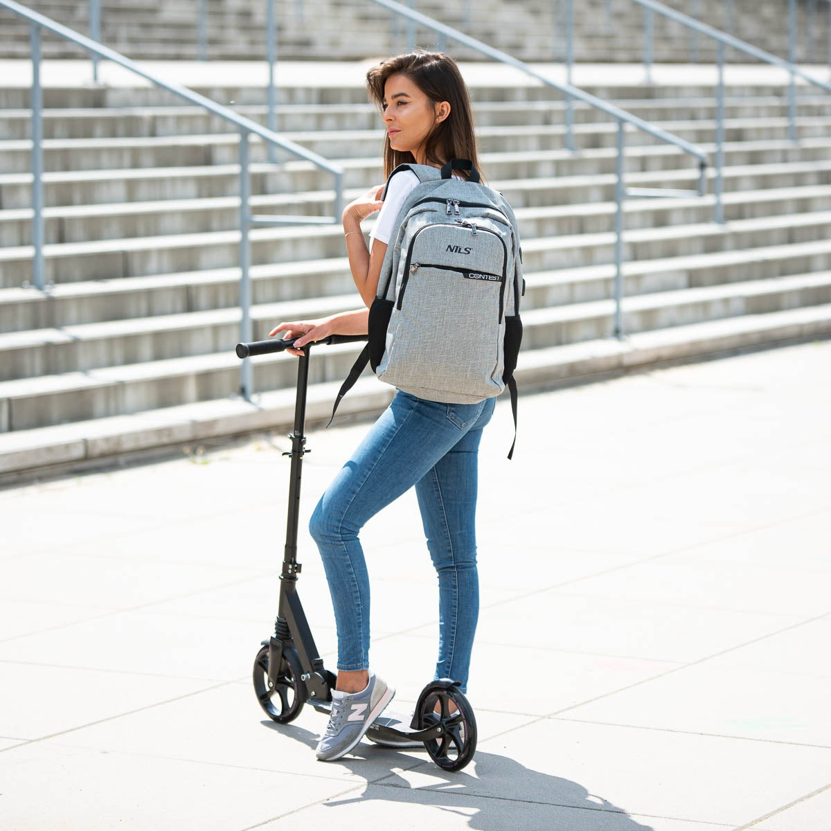 Grey Backpack – Large Capacity, Durable Material