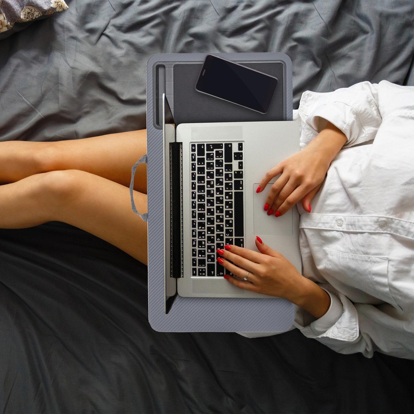 Grey Laptop Tray with Mouse Pad