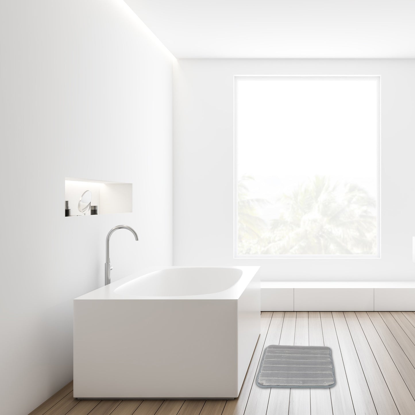 Grey Memory Foam Bathmat