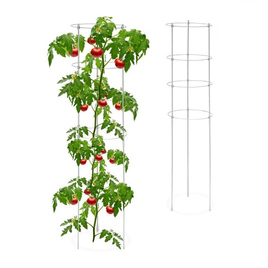Grey Plant Supports with Rings, 120 cm