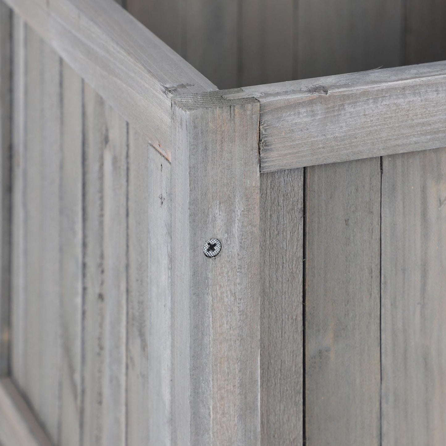 Grey Planter Box with Trellis
