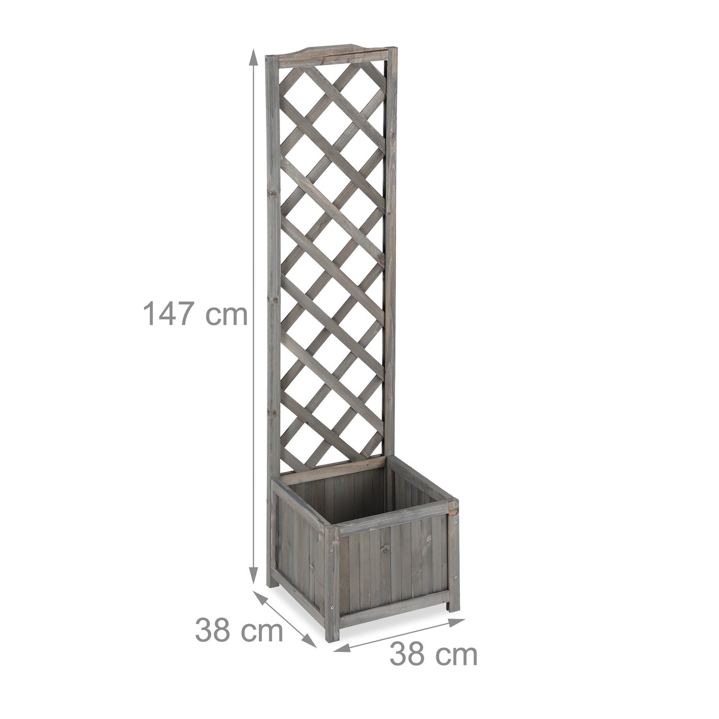 Grey Planter Box with Trellis
