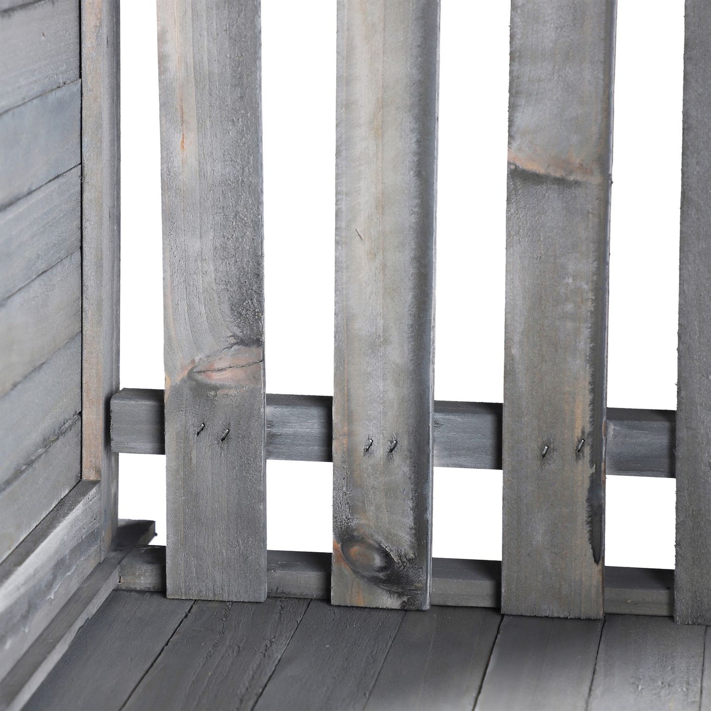 Gray planter box with trellis