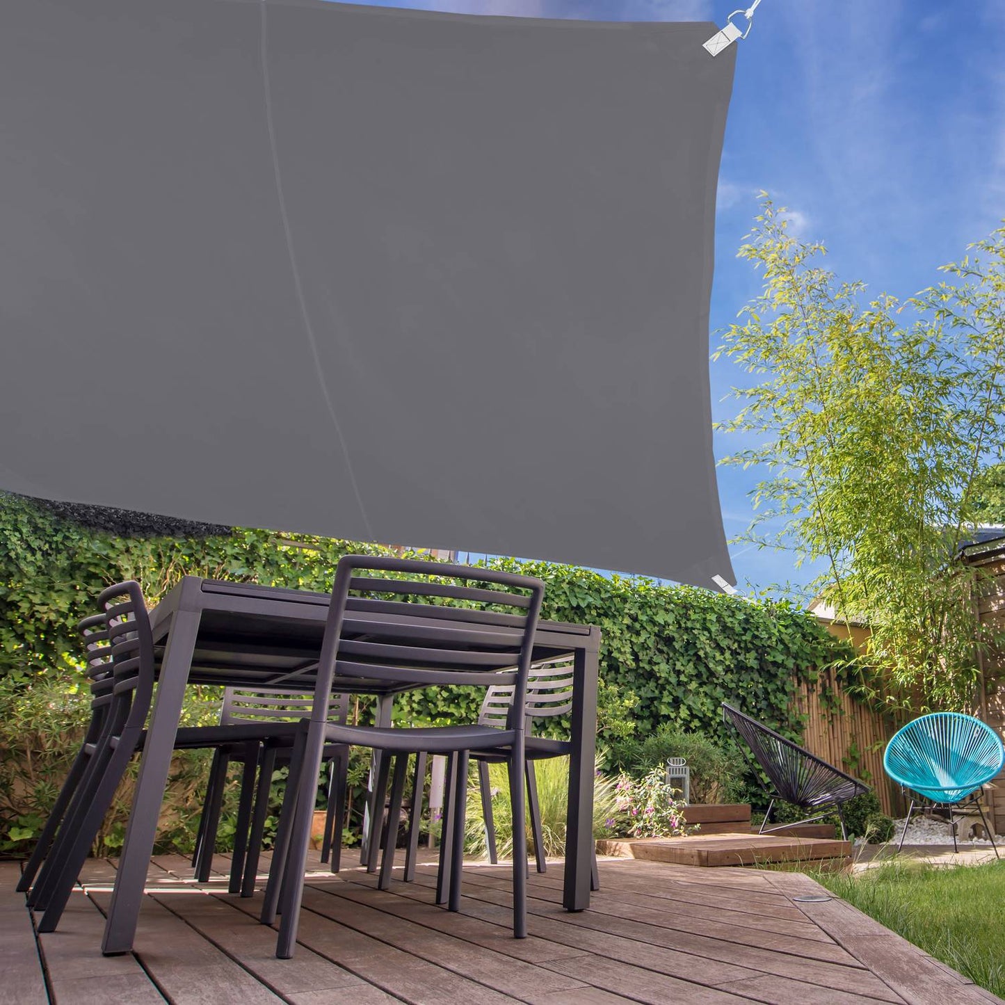 Grey Square Shade Sail, UV Protection, Weatherproof