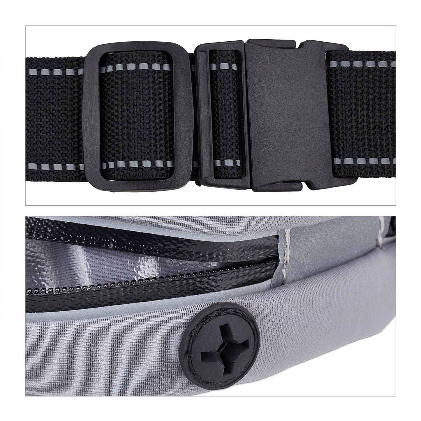 Grey running bag 2 pockets