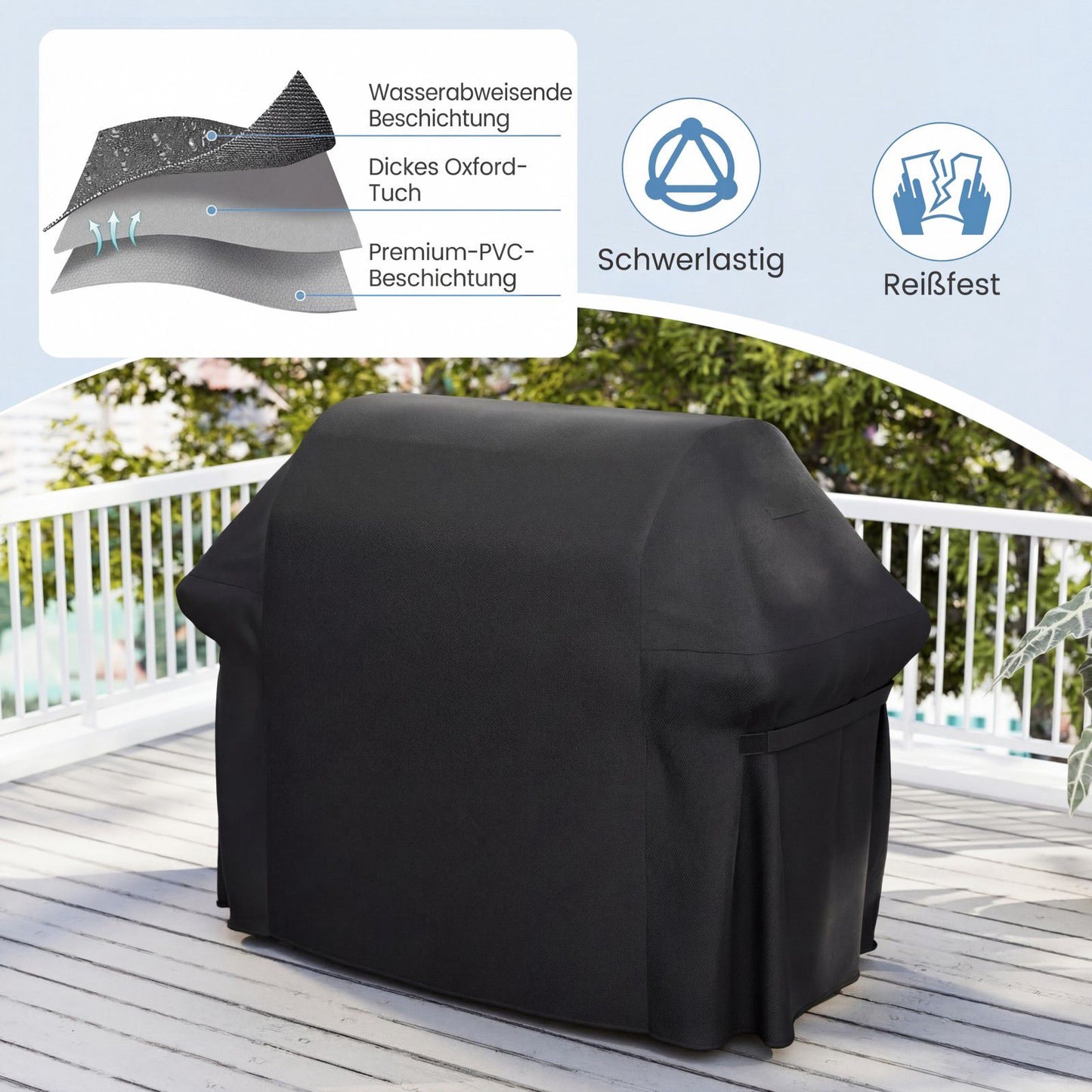 Grill Cover, Waterproof Oxford Fabric, 132x66x100 cm