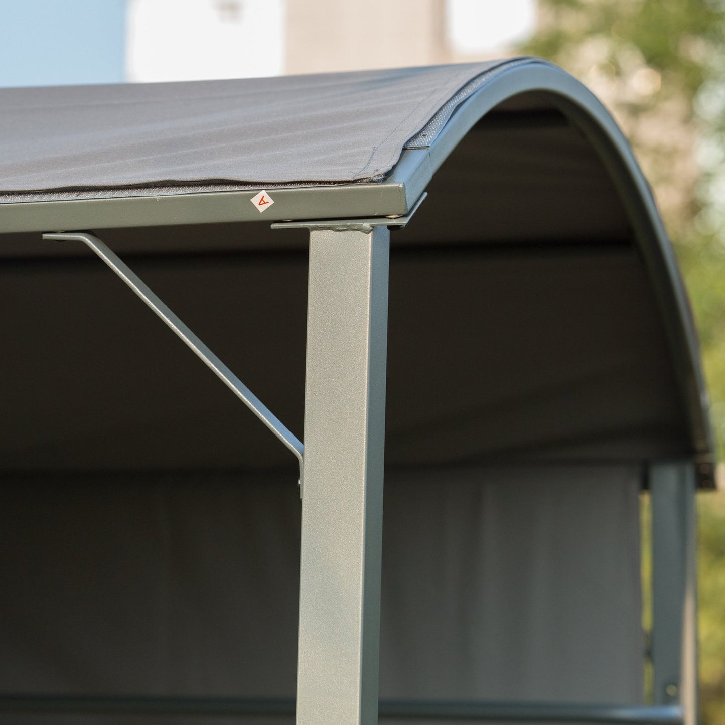 Grill pavilion with flameproof roof, black, 218x138x216cm
