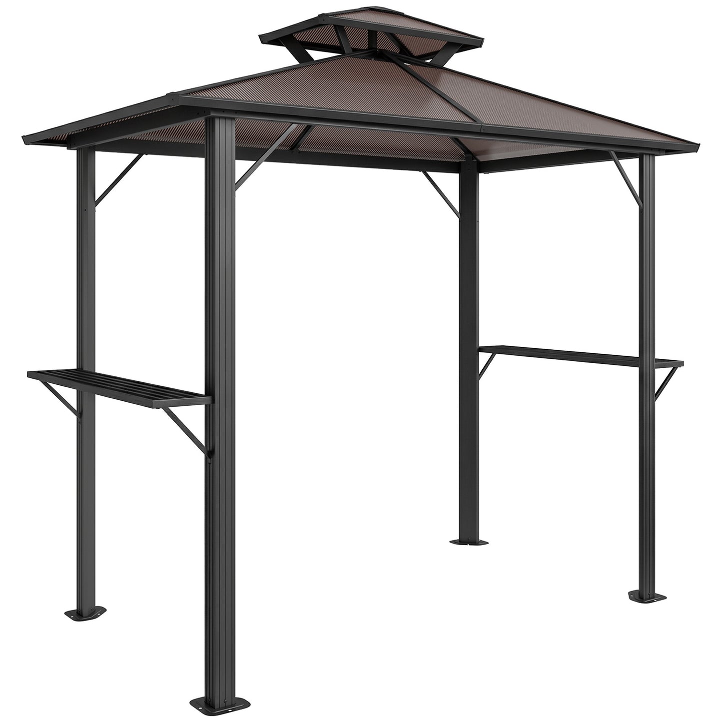 Grill Pavilion with Polycarbonate Roof, Aluminum Frame