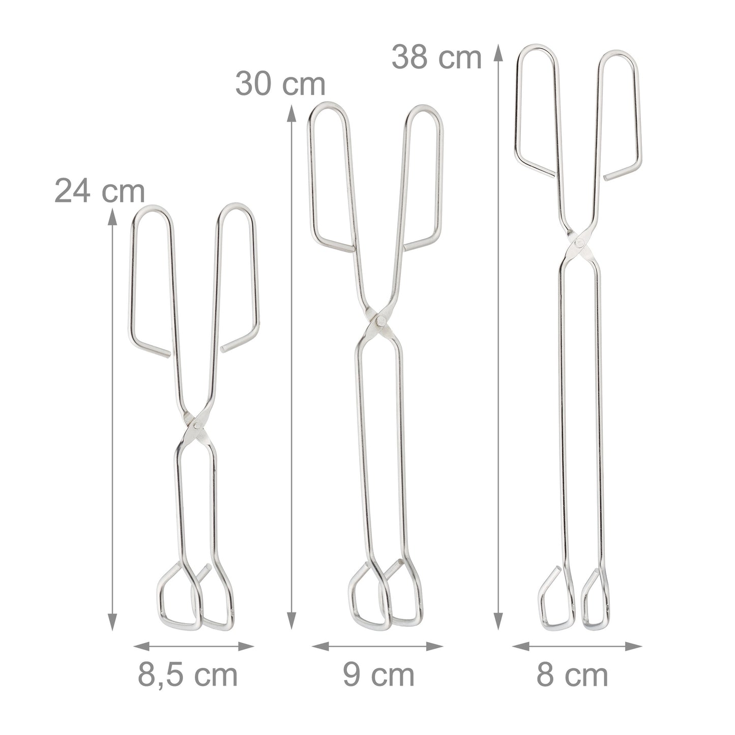 Grill Tongs Set of 3 – Stainless Steel BBQ Tools