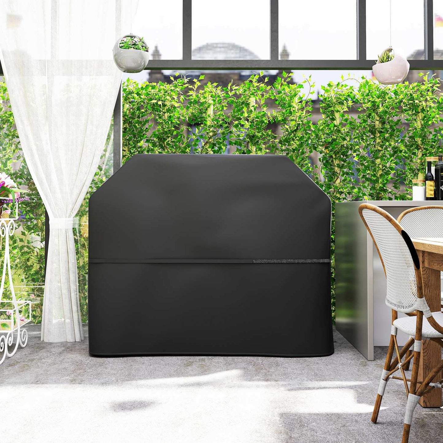 Weather resistant grill cover, 600D Oxford, Velcro closure