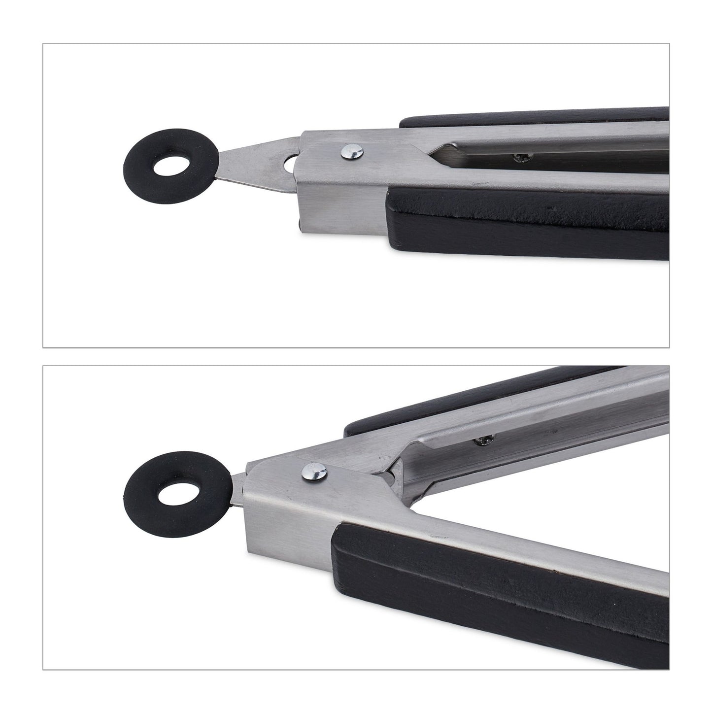 Grill tongs in stainless steel