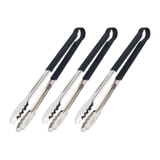 Grill tongs in stainless steel, set of 3
