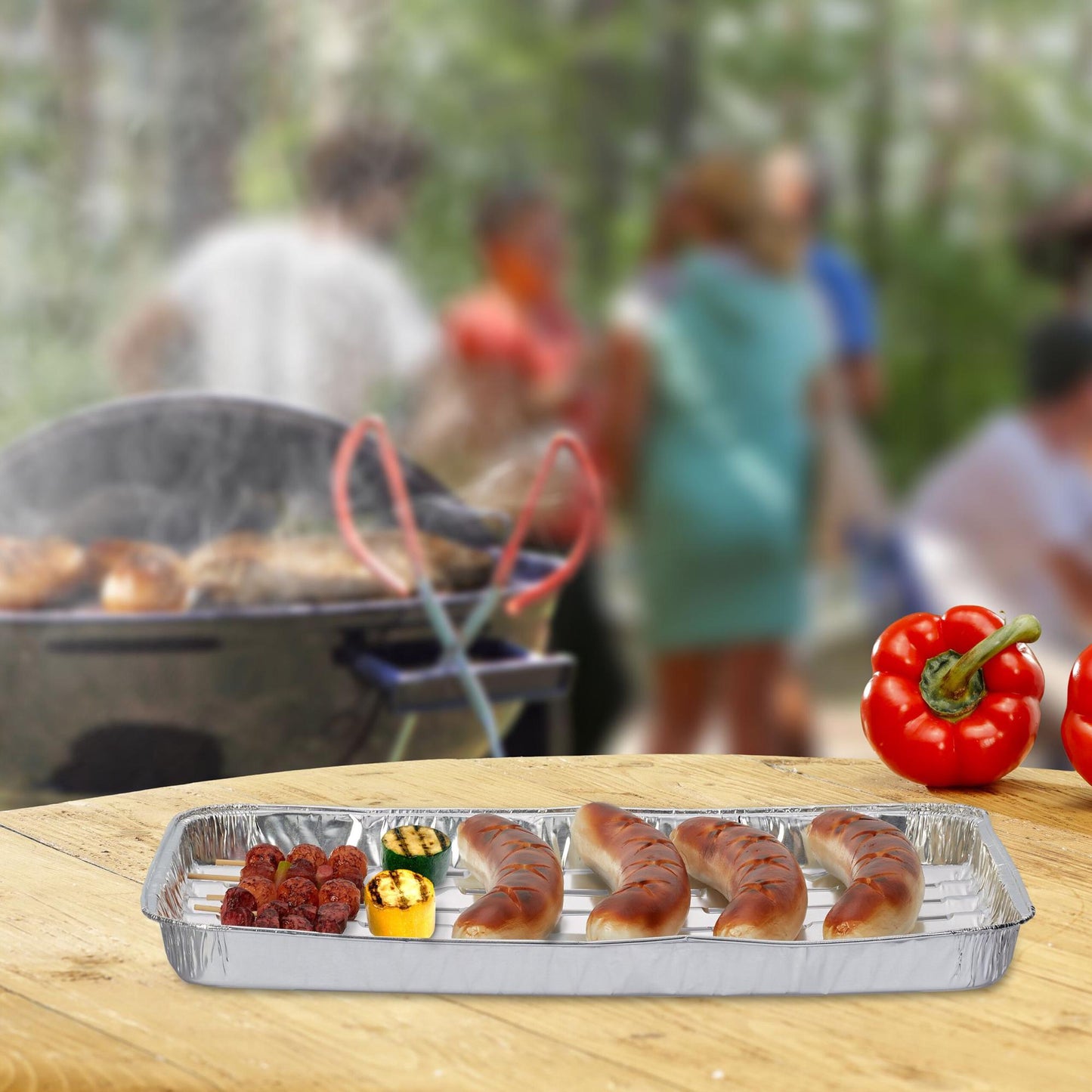 Grill tray in aluminium, set of 40 pcs