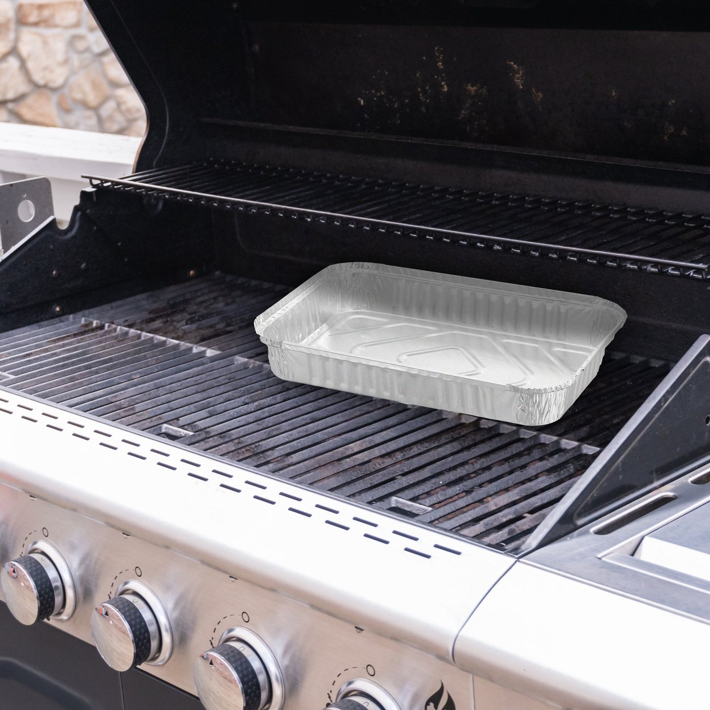 Grill tray in aluminium, set of 50 pcs