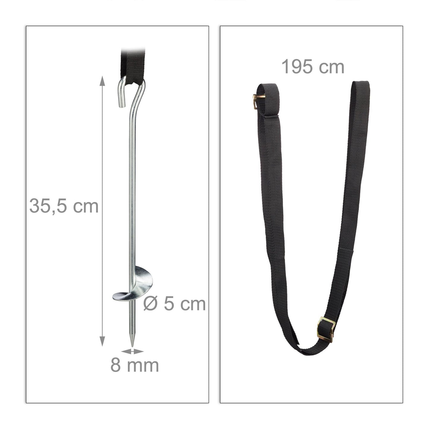 Ground anchor trampoline 8 parts