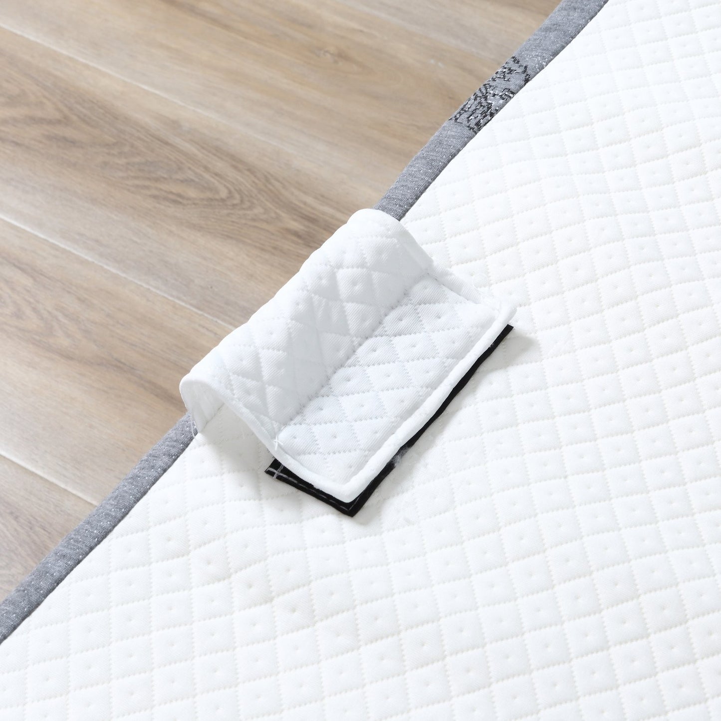 Folding guest bed with wheels, steel frame, 200x75x42.5cm