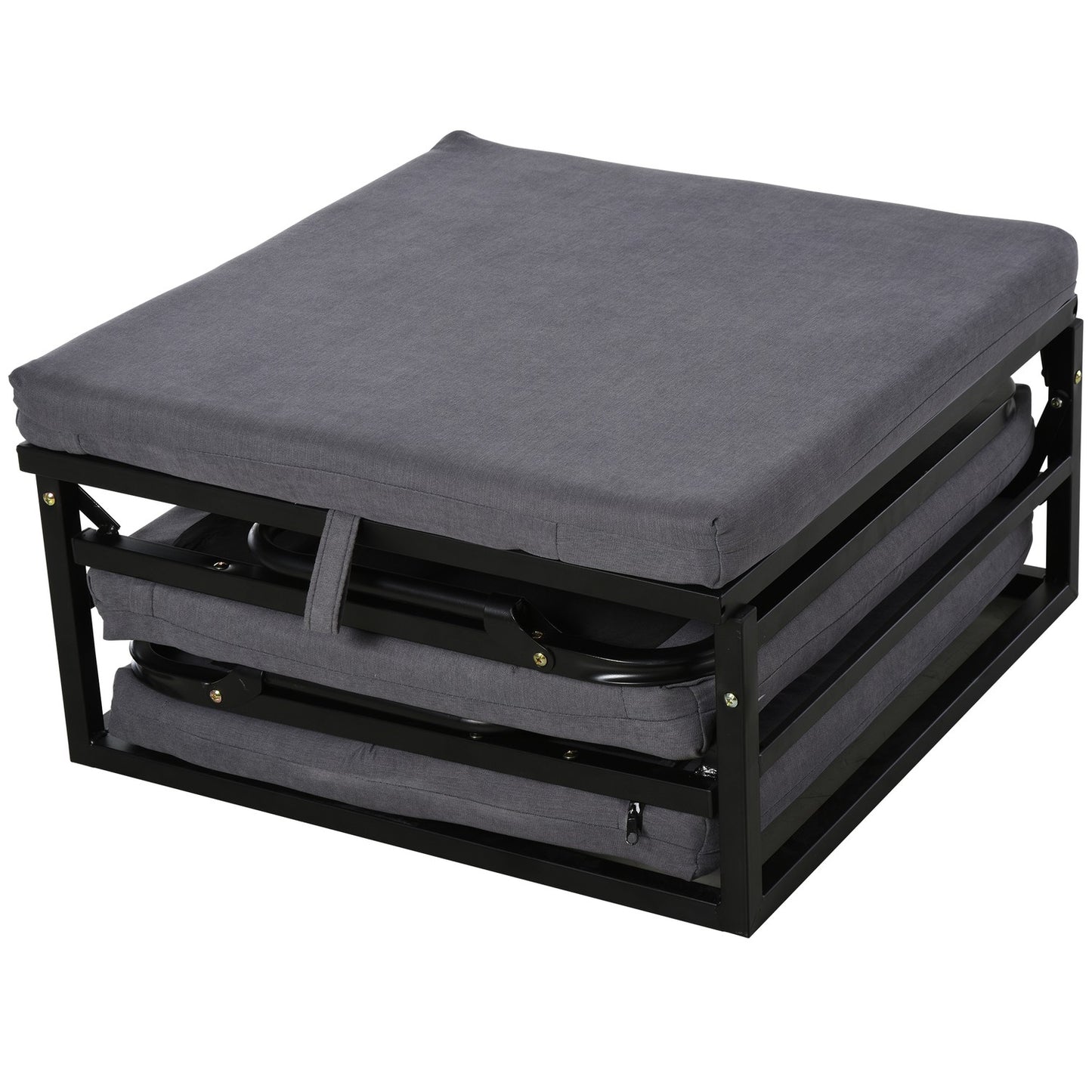 Folding guest bed stool - Adjustable polyester gray