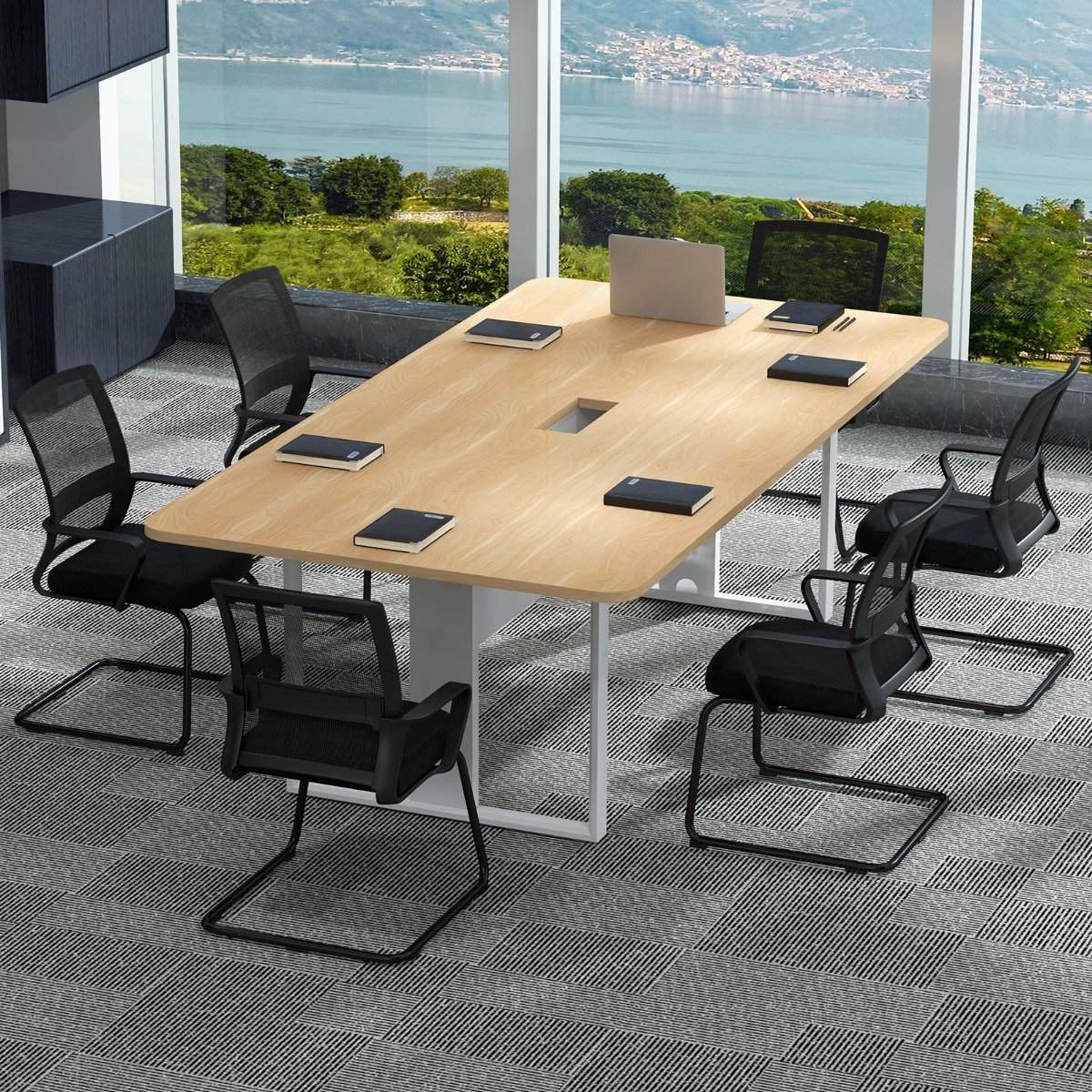 Guest chair with lumbar support & sled base & padded seat conference chair black