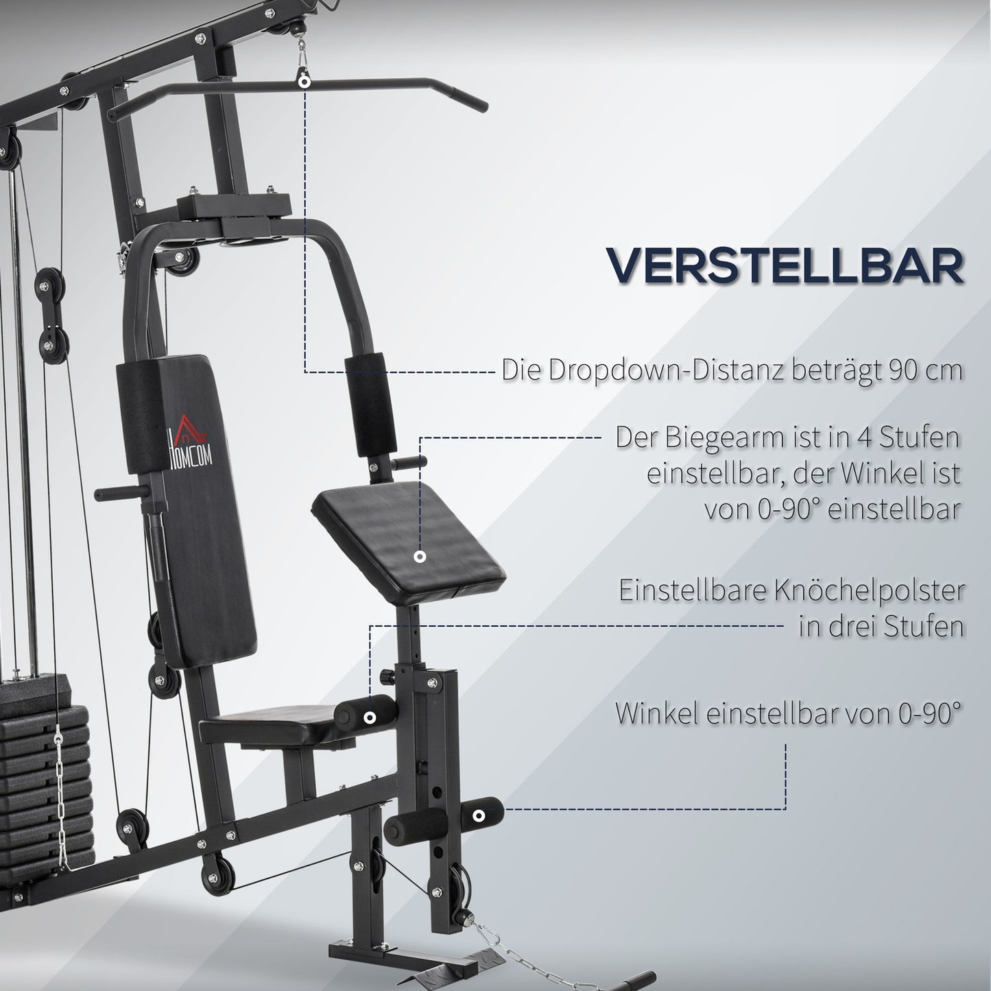 Multi-Gym Fitness Station with weights and padding, black