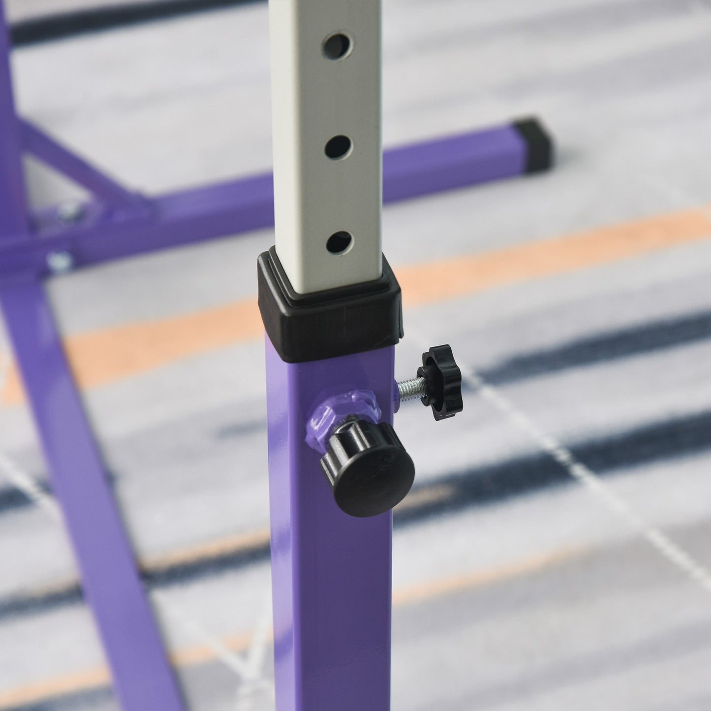 Adjustable gymnastic bar, 13 levels, steel & wood, 75 kg Capacity