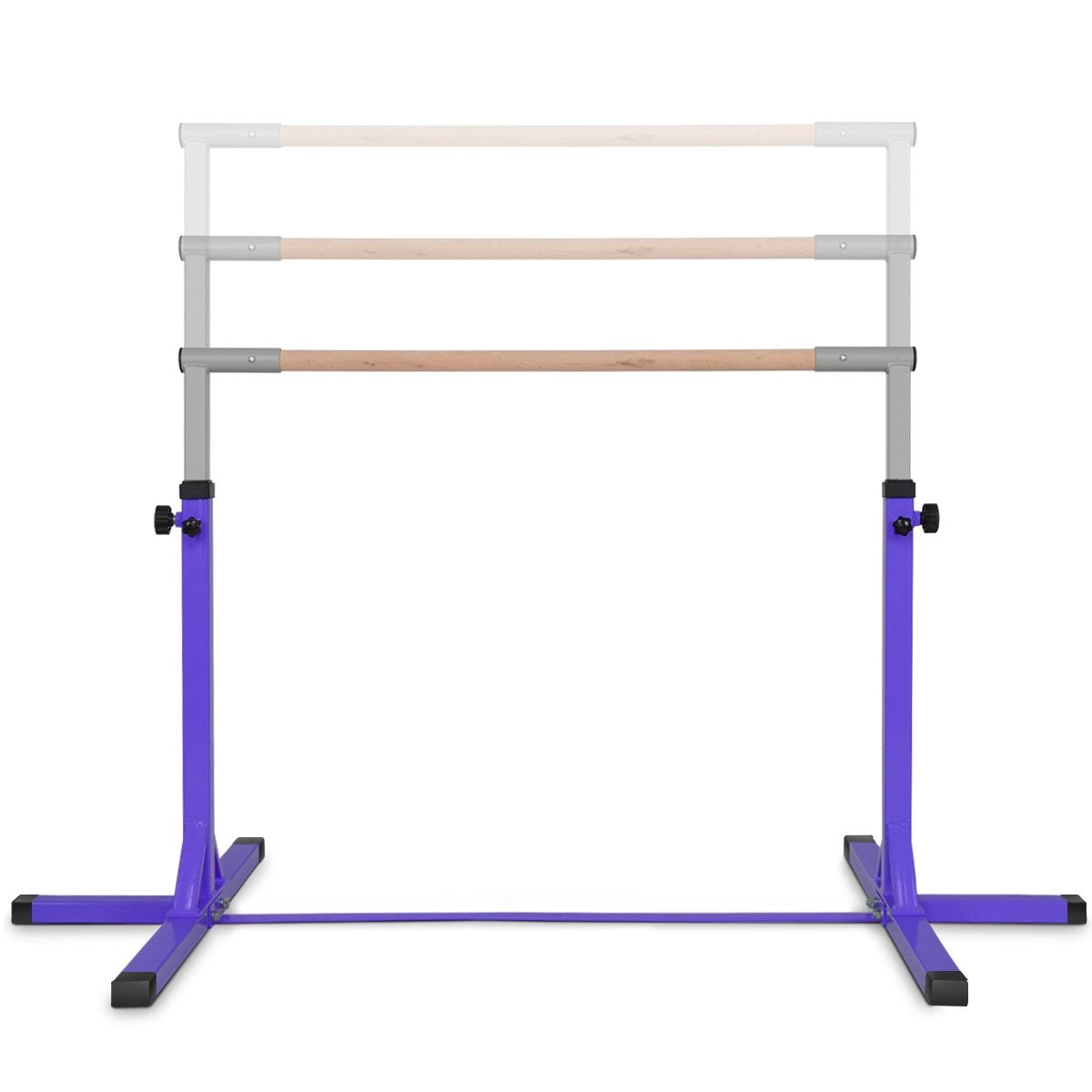 Gymnastics gymnastics bar, height-adjustable gymnastics bars, resilient horizontal bar, pink/blue/purple-purple