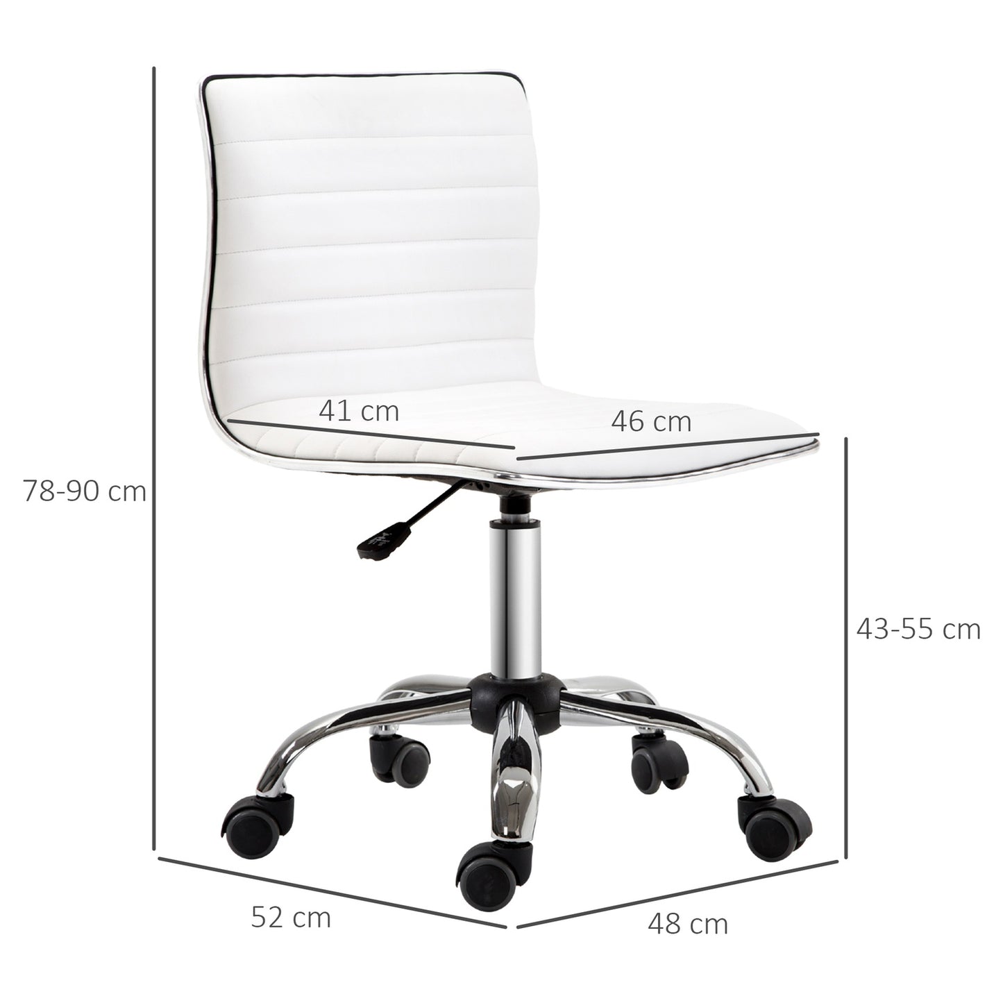 Height-adjustable Salon Hairdressing Chair, Swivel, White