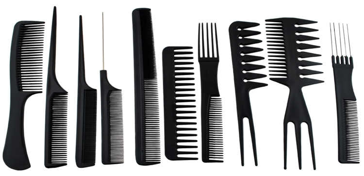 Hairdressing combs - set of 10