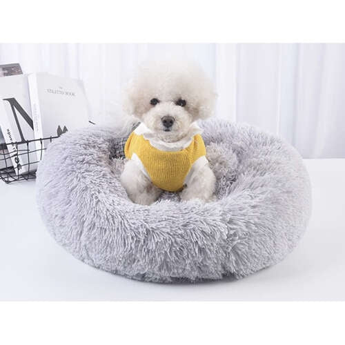 Hairy dog bed, gray 22759