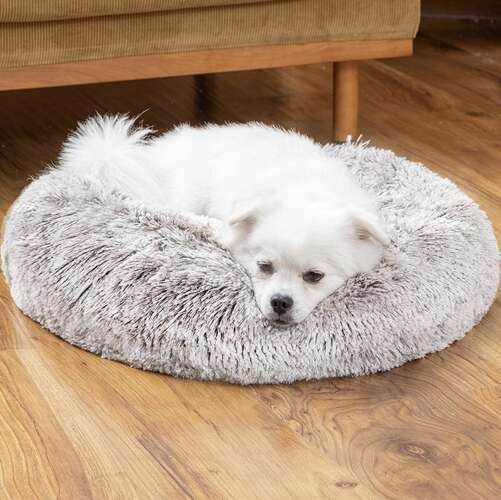 Hairy dog bed, gray 22759
