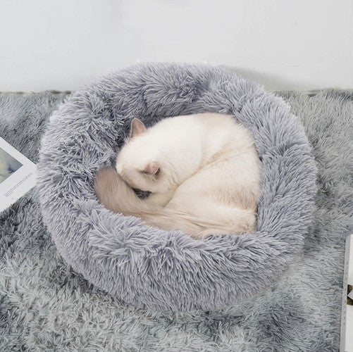 Hairy dog bed, gray 22759