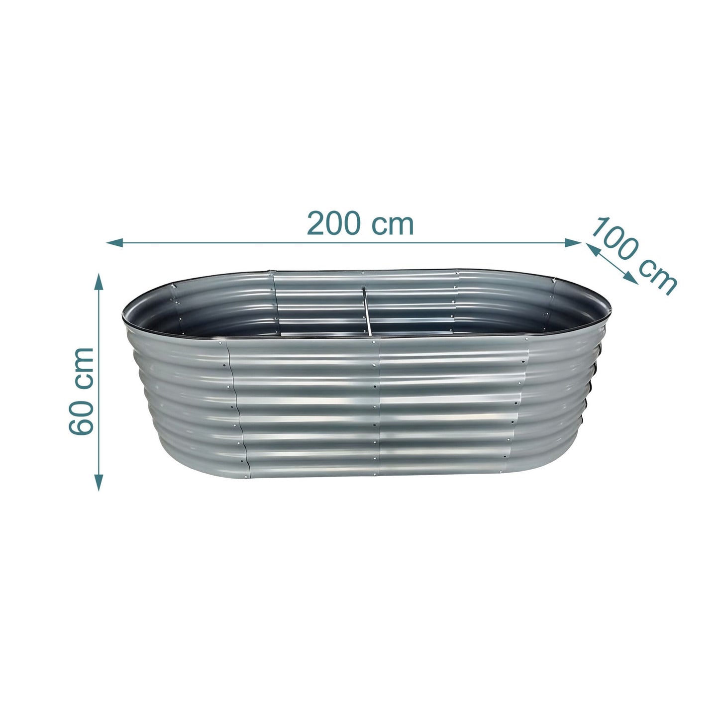 Half-Round Galvanized Metal Raised Garden Bed