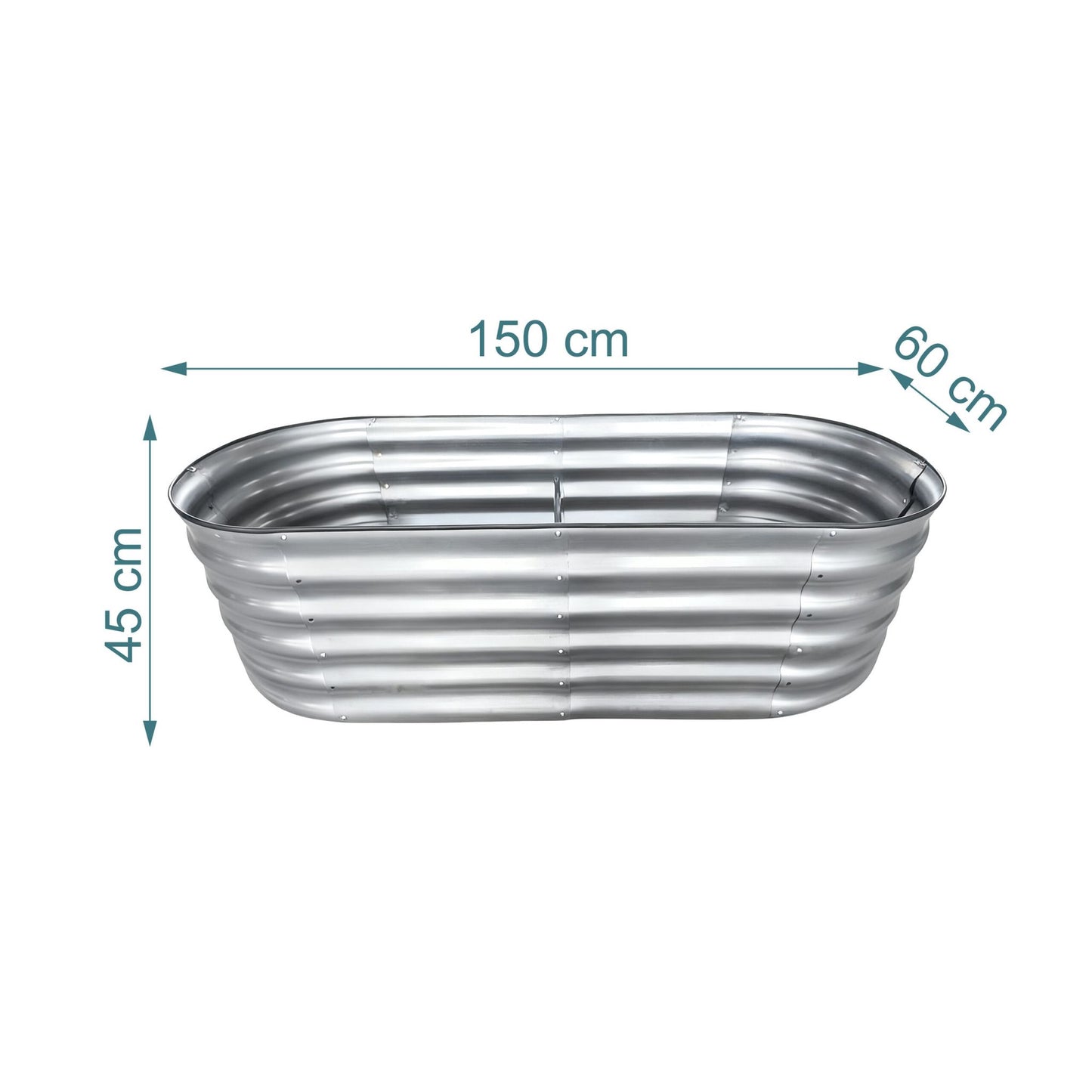 Half-Round Galvanized Metal Raised Garden Bed