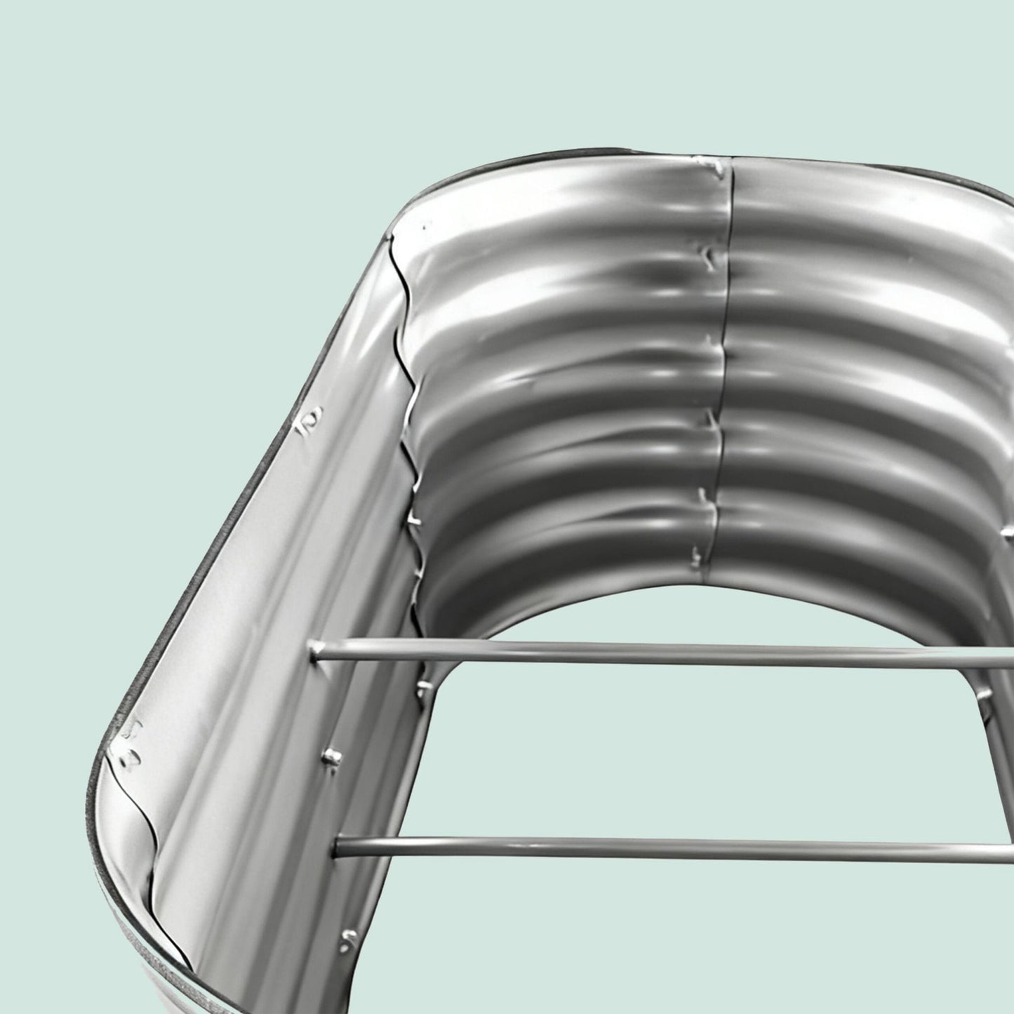 Half-Round Galvanized Metal Raised Garden Bed